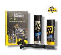 ORIGINALE BARDAHL Kit K9 Nettoyant Spray Graisse Brosse Chaîne Moto Route-Piste