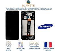Original Ecran LCD et Vitre Tactile Noir avec Châssis Galaxy A12 Nacho A127 GH82-26485A GH82-26486A GH82-26925A Noir