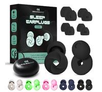ORIGINALSAT Bouchons d'oreille avec réduction du bruit de 33 dB, coussinets interchangeables en 4 tailles et étui de transport compact Noir Taille unique