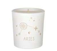 ORIGINALWAX Blanc Bougie Parfumée Framboise Signe du Zodiaque Bélier (Aries) Bougie en Cire de Soja Artisanales en Verre Signe Astrologique Vegan Bougie 180g Idée Cadeau