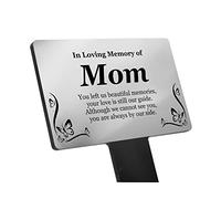 OriginDesigned Cadeau commémoratif de condoléances pour maman | Ce piquet funéraire est un cadeau commémoratif idéal | Acrylique gravé au laser argenté et noir, imperméable et résistant aux