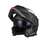 ORIGINE Bluetooth Casque Moto Modulable ECE Homologué Casque De Moto Intégré avec Double Visiè (Spike Black Titanium,XS)