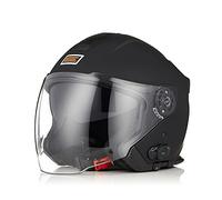 ORIGINE Casque Bluetooth Moto Jet Casque Scooter avec Double Visière Homologué ECE