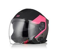 ORIGINE Casque Bluetooth Moto Jet Casque Scooter avec Double Visière Homologué ECE