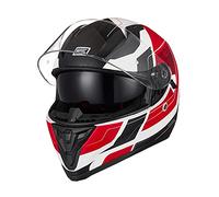 ORIGINE Casque de Moto intégral homologué ECE avec visière (Advanced Red-White Matt, L)