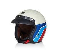 ORIGINE Casque Jet de Moto Vintage Casque Scooter Rétro de Moto Homologué ECE (Classic Vintage White,XL)