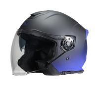 ORIGINE Casque Jet Moto Ouvert 3/4 avec Double Visière Adapté aux Scooters Approuvé ECE (DEEPSKY Matt Blue Black,M)