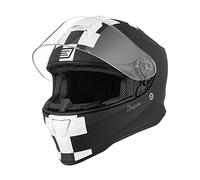 ORIGINE Casque Moto Intégral avec Visière pour Adultes et Enfants Homologué ECE (Contest Matt White Black,XL)