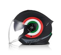 ORIGINE Casque Moto Jet Casque Scooter Ouvert avec Double Visière Homologué ECE(Italy 2.0 Matt Black,L)