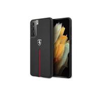origine etui ferrari hard coque off track cuir nylon stripe feosihcs21mbk pour samsung s21 plus galaxy noir