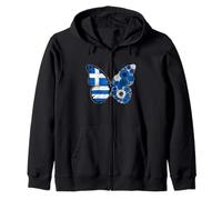 Origine Grecque Drapeau Grèce Papillon Racines grecques Sweat à Capuche
