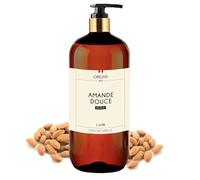 Origine - Huile d'Amande Douce 1 Litre - Marque Française - Excellente Qualité Pressée à Froid - 100% Naturelle Huile Amande Douce Cheveux - Peau Corps Visage Massage Vergeture