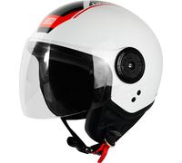 Origine Neon Scoop casque jet couleur : blanc/noir/rouge, taille : XS (54)