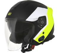 Origine Palio Eko 2.0 Mini S7 Casque jet Bluetooth couleur : noir mat/néon, taille : XS (54)