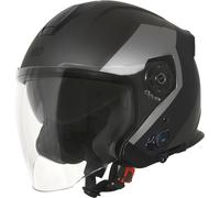 Origine Palio Eko 2.0 Mini S7 Casque jet Bluetooth couleur : noir mat/titane, taille : XS (54)