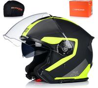 Origine Palio Techy 2.0 casque jet couleur : noir/jaune néon, taille : M (57/58)