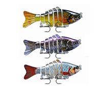 OriGlam 3pcs Fishing appât Multi - Joint Fishing Kit, Lifelike appât for Perch Trout Split Perch Fishing appât