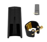 OriGlam Attache ligature en cuir et capuchon en plastique pour clarinette Bb Embouchure de Clarinette Ligature Attache Embouchure Couvercle avec capuchon en plastique pour clarinette