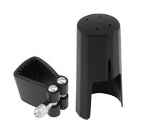 OriGlam Ligature De Clarinette En Sib En Cuir Et Capuchon D'embouchure En Plastique
