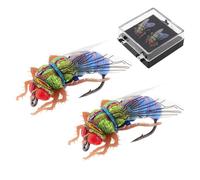 OriGlam Lot de 2 leurres de pêche à la mouche sèche pour bar truite appâts bioniques appâts d'eau douce et salée
