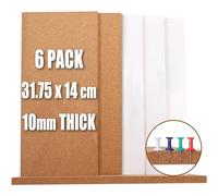 Origreen Lot de 6 tableaux d'affichage en liège avec autocollants, 31,75 cm x 14 cm, 10 mm d'épaisseur pour décoration murale, tableaux en liège pour la maison, le bureau, la salle de classe, la