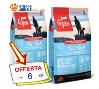 ORIJEN Chien Adult Six Poisson → 2/6/11,4 KG - Croquettes pour Chien,