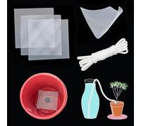 ORIMERC 50pcs écran de Maille de Drainage pour Trou de Pot de Plante et 30 Pieds Cordon de mèche hydroponique à arrosage Automatique Bricolage Vacances Abreuvoir Automatique en Pot bonsaï Succulent