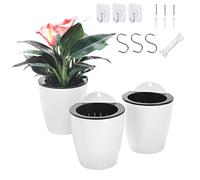 ORIMERC Lot de 3 Pots de jardinière Suspendus à arrosage Automatique Fenêtre de Jardin Verticale Montage Suspendu Herbes de Cuisine Balcon Balustrade Étagère Clôture Chambre Treillis (3*Moyen)
