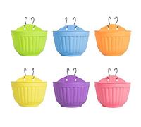 ORIMERC Lot de 6 Pots de Fleurs muraux en résine colorée à Suspendre verticalement pour Jardin, Salon, fenêtre, intérieur, extérieur, Cuisine, Herbes, Balcon, Balustrade, étagère, clôture, Chambre à