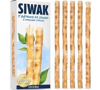 ORINKO 5 Bâtons de Siwak - Miswak Brosse à Dents Naturelle Salvadora Persica et Vegan - Soin de la Bouche Traditionnel et Blanchiment des Dents