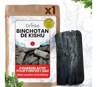 ORINKO ® Binchotan Bio Charbon Actif Eau x1 - Puissante Filtration Naturelle 3L/Bâton - Chêne Japonais Authentique (Kishu, Wakayama) - Idéal pour Carafe, Fontaine, ou Gourde - Taille L
