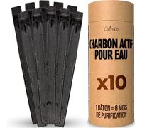 ORINKO® Binchotan Bio Charbon Actif Eau x10 - Filtration Naturelle Puissante Jusqu'à 1L/Bâton - Takesumi de Bambou - Purificateur Écologique pour Carafe, Fontaine, Gourde