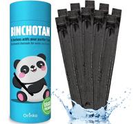 ORINKO® Binchotan Bio Charbon Actif Eau x10, Purification 1L/bâton par filtration pendant 6 Mois, Takesumi de Bambou, Filtration Écologique et Durable, Idéal Bouteille, Gourde, Carafe & Pichet