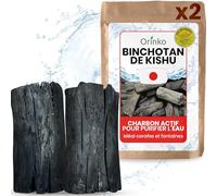 ORINKO ® Binchotan Bio Charbon Actif Eau x2 - Puissante Filtration Naturelle 3L/Bâton - Chêne Japonais Authentique (Kishu, Wakayama) - Idéal pour Carafe, Fontaine, ou Gourde - Taille L