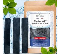 ORINKO® Binchotan Bio Charbon Actif Eau x3 - Charbon Français - Filtration Naturelle Puissante Jusqu'à 1,5L/Bâton - Purificateur Écologique pour Carafe, Fontaine, Gourde