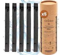 ORINKO® Binchotan Bio Charbon Actif Eau x5 - Filtration Naturelle Puissante Jusqu'à 1L/Bâton par filtration - Takesumi de Bambou - Purificateur Écologique pour Carafe, Fontaine, Gourde