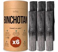 ORINKO® Binchotan Bio Charbon Actif Eau x6 - Filtration Naturelle Puissante Jusqu'à 2,5L/Bâton par filtration - Takesumi de Bambou - Purificateur Écologique pour Carafe, Fontaine, Gourde