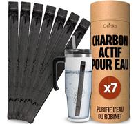 ORINKO® Binchotan Bio Charbon Actif Eau x7 - Filtration Naturelle Puissante Jusqu'à 1L/Bâton - Takesumi de Bambou - Purificateur Écologique pour Carafe, Fontaine, Gourde