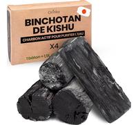 ORINKO® Charbon Actif Eau Binchotan Bio x4 - Filtration Naturelle Puissante 1,5L/Bâton - Chêne Japonais Authentique (Kishu, Wakayama) - Purificateur Écologique pour Carafe, Fontaine, Gourde - Taille S