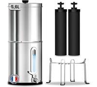 ORINKO Filtre à Eau par Gravité 5,6 L, Purificateur d'Eau avec Charbon Actif, Fontaine Filtrante pour Eau du Robinet, Eau de Pluie et Plus, Filtration Avancée