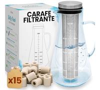 ORINKO Kit de Purification d'Eau : Perles de Céramique et Carafe Filtrante en Verre, 15 Perles de Céramique avec Carafe 1,6 L, Purification de l'Eau en Carafe