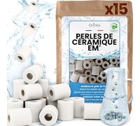 orinko® Perles de Céramique EM x15, Améliorent la Qualité de l’Eau, Réduisent Les Dépôts Calcaires, Dynamisation et Filtration Eau pour Carafe, Bouteille, Gourde, Cafetière, Bouilloire