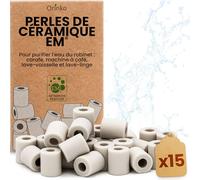 Orinko® Perles de Céramique EM x15, Améliorent la Qualité de l’Eau, Réduisent Les Dépôts Calcaires, Dynamisation et Filtration Eau pour Carafe, Bouteille, Gourde, Cafetière, Bouilloire