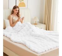 ORINOVA Couverture Doux Fausse Fourrure Moelleuse Chaude Blanc 230x230 cm Couverture Polaire Canapé Lit Confortable