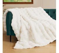 ORINOVA Couverture Fausse Fourrure Moelleuse Chaude Beige 130x150 cm Couverture Douce Polaire Canapé Lit Confortable Blanket