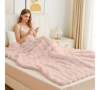 ORINOVA Couverture Fausse Fourrure Moelleuse Chaude Rose 230x275 cm Couverture Doux Polaire Canapé Lit Confortable