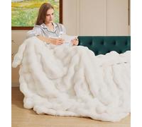 ORINOVA Couverture Moelleuse Chaude Fausse Fourrure Beige 150x200 cm Couverture Douce Polaire Canapé Lit Confortable Soft Blanket