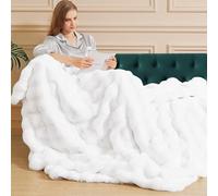 ORINOVA Couverture Moelleuse Chaude Fausse Fourrure Blanc 150x200 cm Couverture Doux Polaire Canapé Lit Confortable Blanket