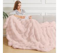 ORINOVA Couverture Moelleuse Chaude Fausse Fourrure Rose 150x200 cm Plaid Doux Polaire Canapé Lit Confortable