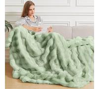 ORINOVA Couverture Moelleuse Vert Sauge Plaid Fausse Fourrure 150x200 cm Couverture Douce Chaude Polaire Canapé Lit Confortable Lavable